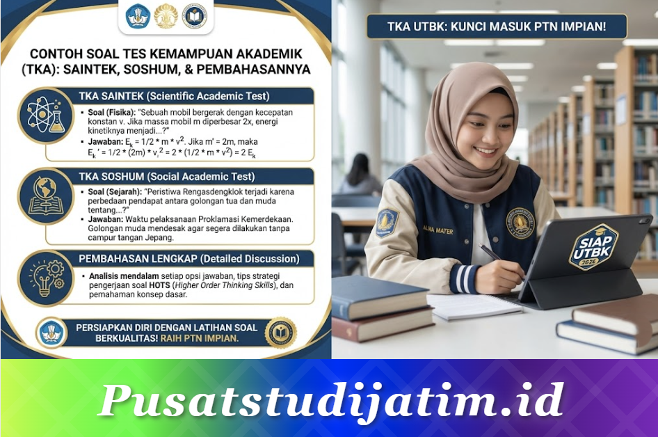 Contoh Soal Tes Kemampuan Akademik (TKA): Saintek, Soshum, dan Pembahasannya