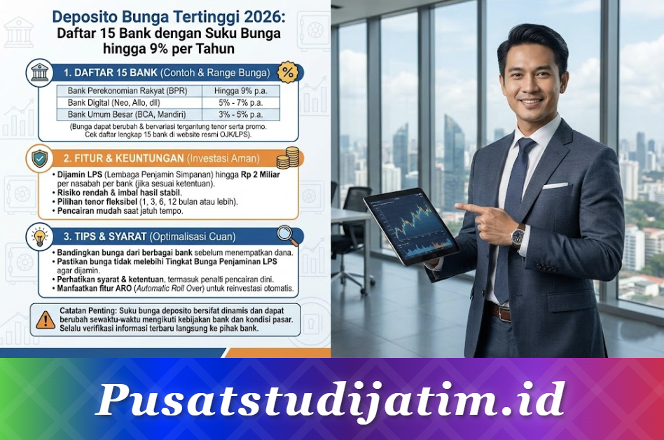 Deposito Bunga Tertinggi 2026: Daftar 15 Bank dengan Suku Bunga hingga 9% per Tahun