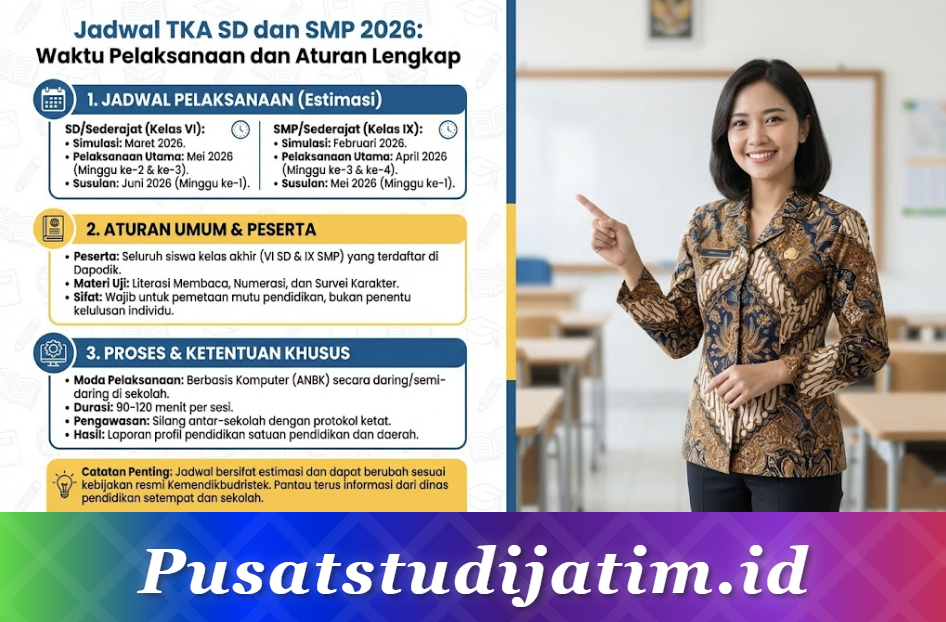 Jadwal TKA SD dan SMP 2026: Waktu Pelaksanaan dan Aturan Lengkap