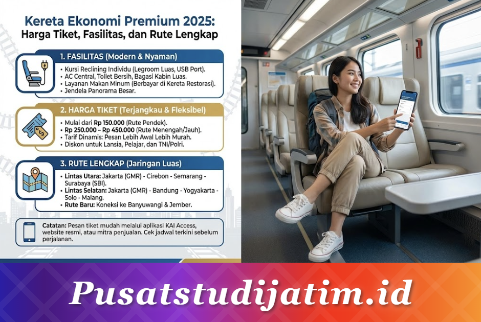 Kereta Ekonomi Premium 2025: Harga Tiket, Fasilitas, dan Rute Lengkap