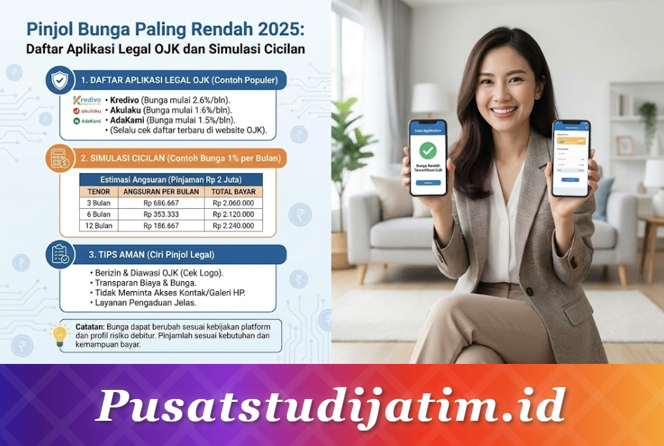 Pinjol Bunga Paling Rendah 2025: Daftar Aplikasi Legal OJK dan Simulasi Cicilan