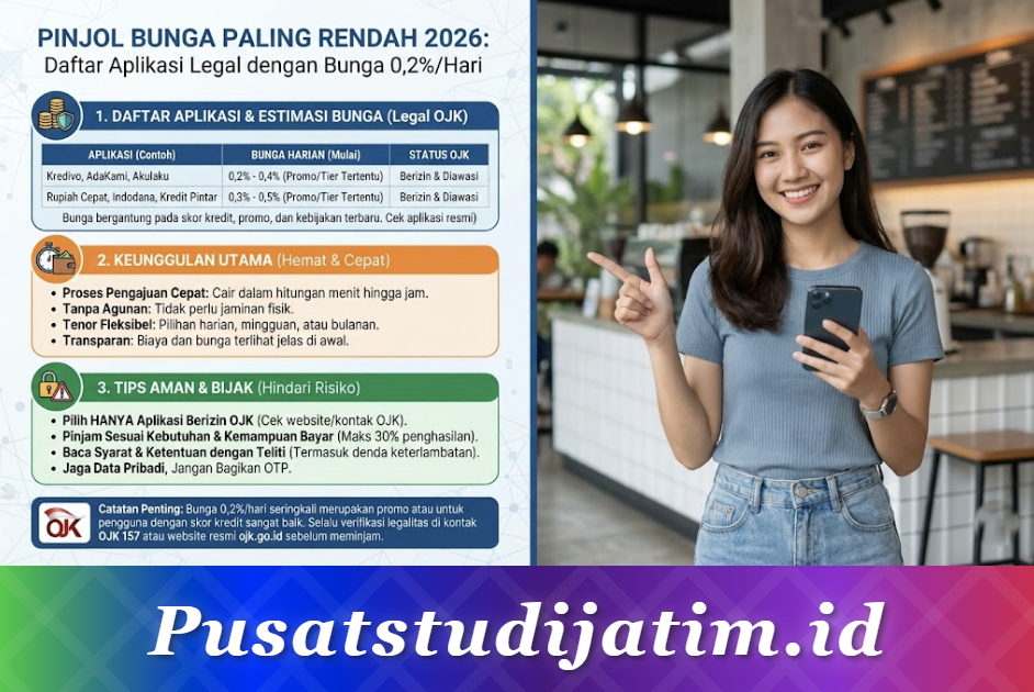 Pinjol Bunga Paling Rendah 2026: Daftar Aplikasi Legal dengan Bunga 0,2%/Hari