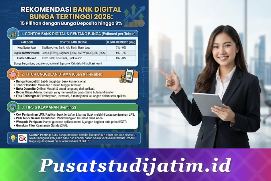 Rekomendasi Bank Digital Bunga Tertinggi 2026: 15 Pilihan dengan Bunga Deposito hingga 9%