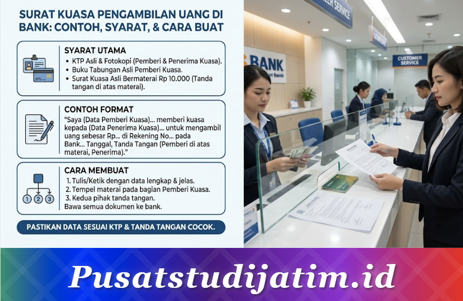 Surat Kuasa Pengambilan Uang di Bank: Contoh, Syarat, dan Cara Membuatnya