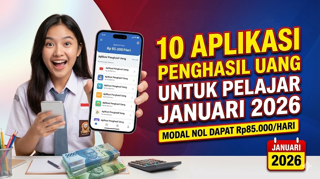 10 Aplikasi Penghasil Uang untuk Pelajar Januari 2026: Modal Nol Dapat Rp85.000/Hari