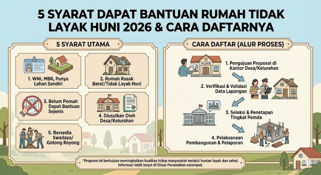 5 Syarat Dapat Bantuan Rumah Tidak Layak Huni 2026 & Cara Daftarnya