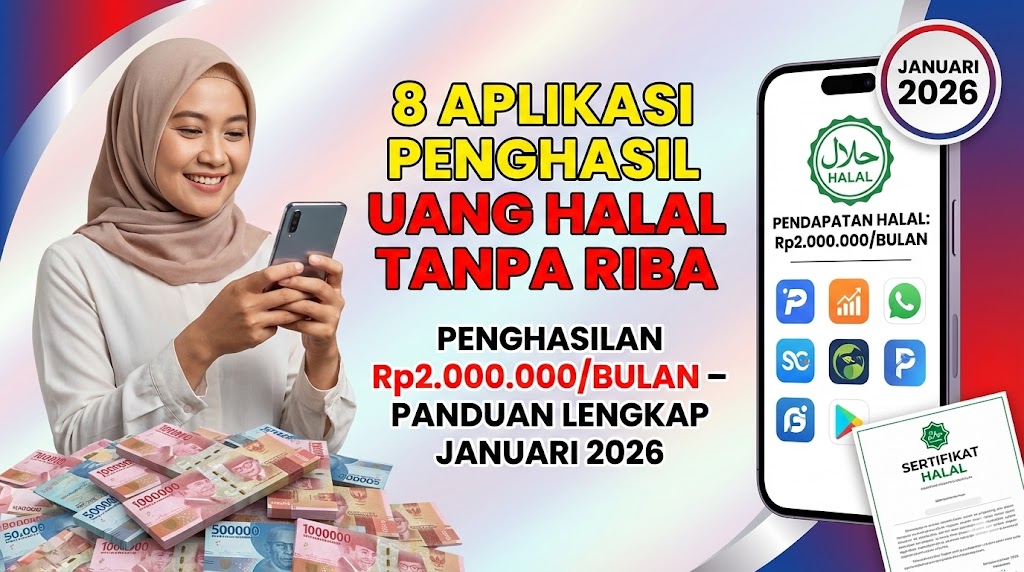 8 Aplikasi Penghasil Uang Halal Tanpa Riba, Penghasilan Rp2.000.000/Bulan – Panduan Lengkap Januari 2026
