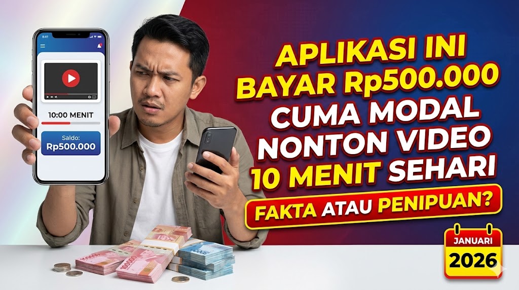 Aplikasi Ini Bayar Rp500.000 Cuma Modal Nonton Video 10 Menit Sehari (2026): Fakta atau Penipuan?
