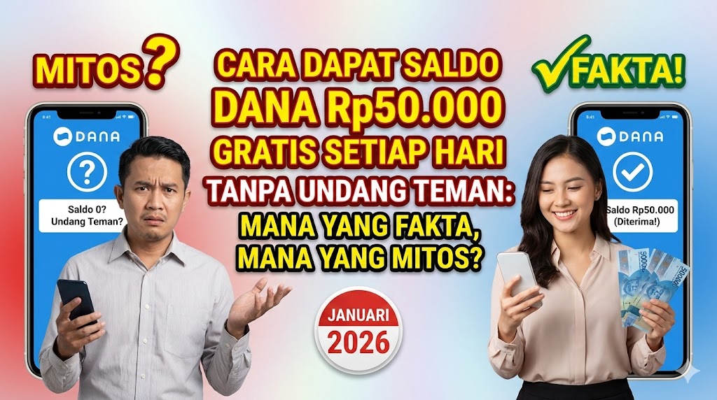 Cara Dapat Saldo DANA Rp50.000 Gratis Setiap Hari Tanpa Undang Teman: Mana yang Fakta, Mana yang Mitos?