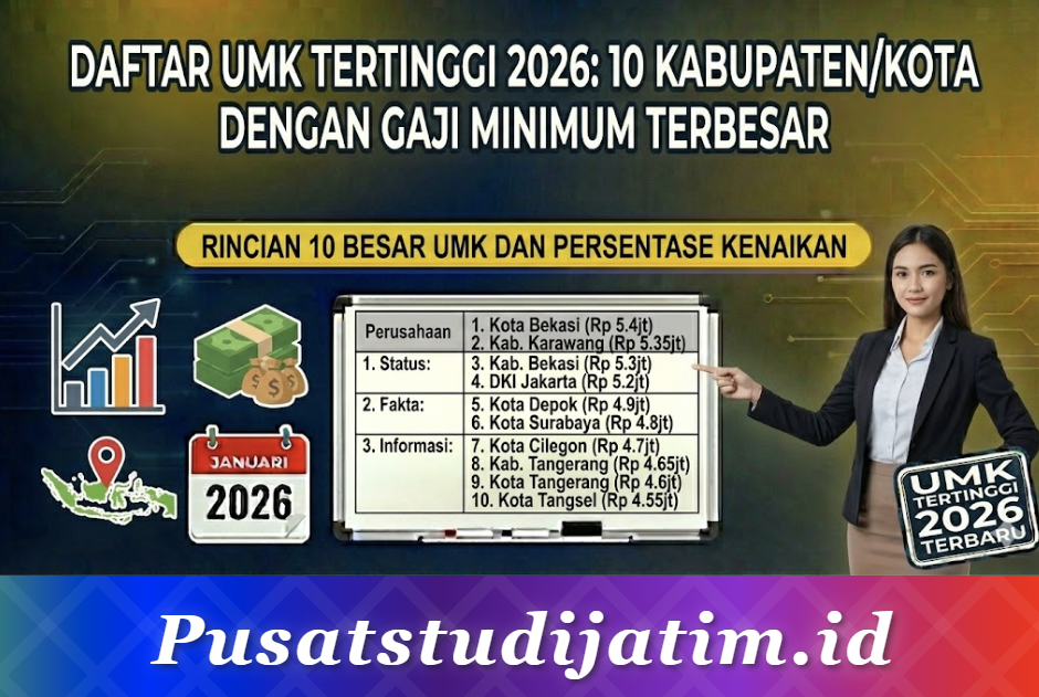 Daftar UMK Tertinggi 2026: 10 Kabupaten/Kota dengan Gaji Minimum Terbesar