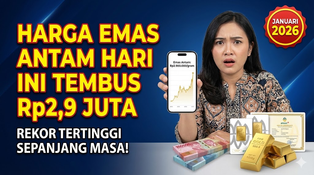 Harga Emas Antam Hari Ini Tembus Rp2,9 Juta, Rekor Tertinggi Sepanjang Masa!