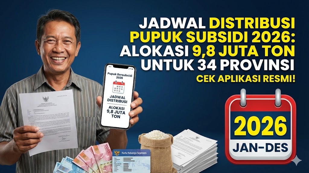 Jadwal Distribusi Pupuk Subsidi 2026: Alokasi 9,8 Juta Ton untuk 34 Provinsi Indonesia
