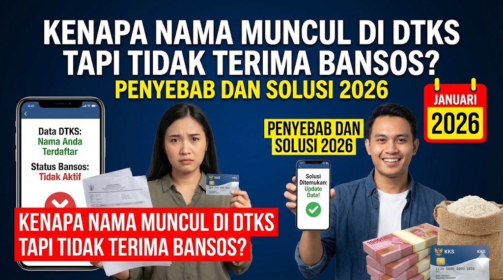 Kenapa Nama Muncul di DTKS tapi Tidak Terima Bansos? Penyebab dan Solusi 2026