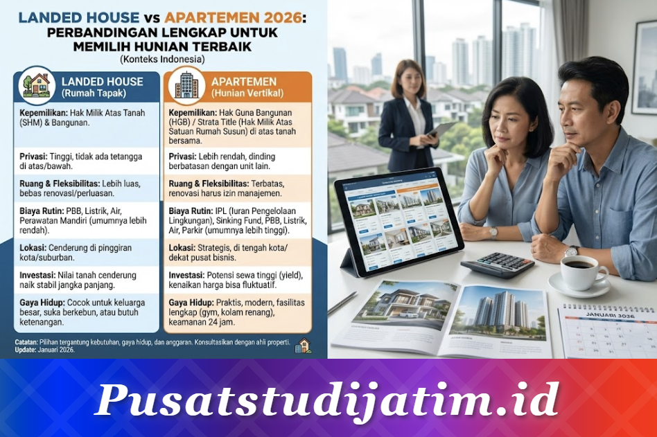 Landed House vs Apartemen 2026: Perbandingan Lengkap untuk Memilih Hunian Terbaik