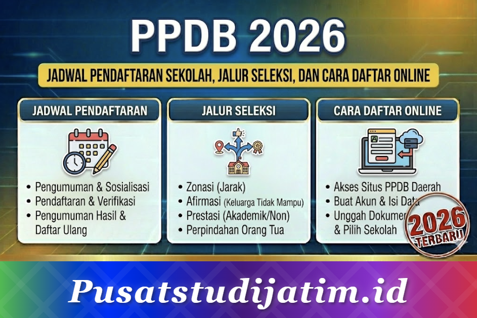 PPDB 2026: Jadwal Pendaftaran Sekolah, Jalur Seleksi, dan Cara Daftar Online