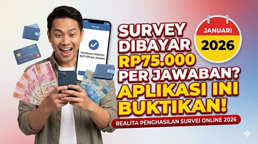 Survey Dibayar Rp75.000 per Jawaban? Aplikasi Ini Buktikan! — Realita Penghasilan Survei Online 2026