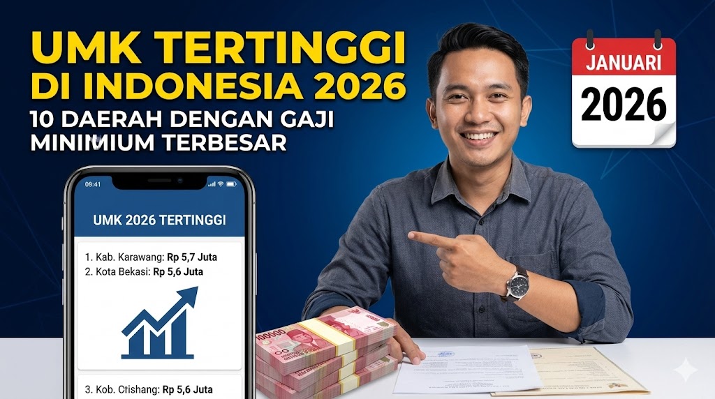 UMK Tertinggi di Indonesia 2026: 10 Daerah dengan Gaji Minimum Terbesar