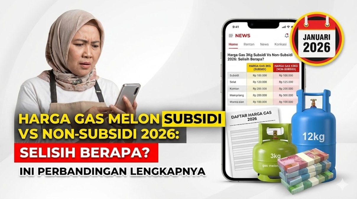 Harga Gas Melon Subsidi vs Non-Subsidi 2026: Selisih Berapa? Ini Perbandingan Lengkapnya
